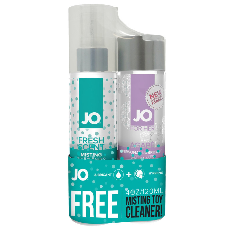 Набір лубрикант + клінер безкоштовно: JO Agape (120 мл) + MistingToy Cleaner (120 мл)