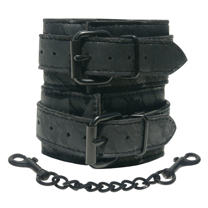 Наручники Sportsheets Midnight Lace Cuffs екошкіра, з ніжним малюнком
