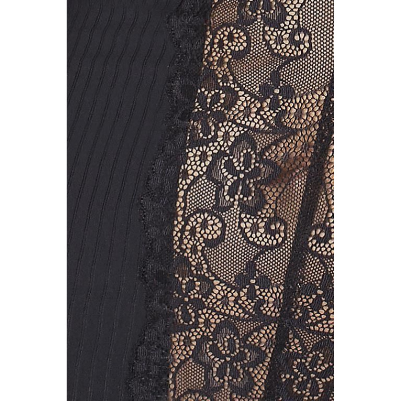 Сорочка приталена з чашечками ZOJA CHEMISE black L/XL - Passion Exclusive, трусики