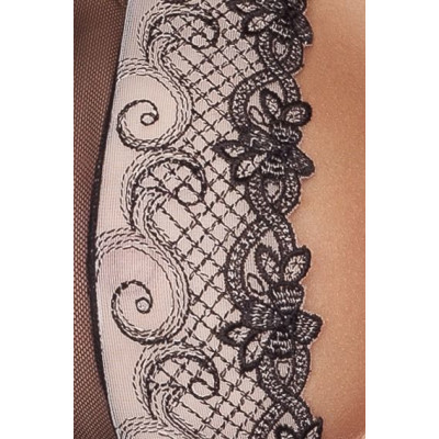 Прозорий пенюар BRASILIANA PEIGNOIR black L/XL - Passion Exclusive, трусики