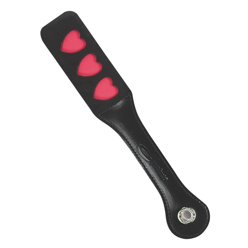 Паддл з трьома серцями Sportsheets Leather Heart Impression Paddle