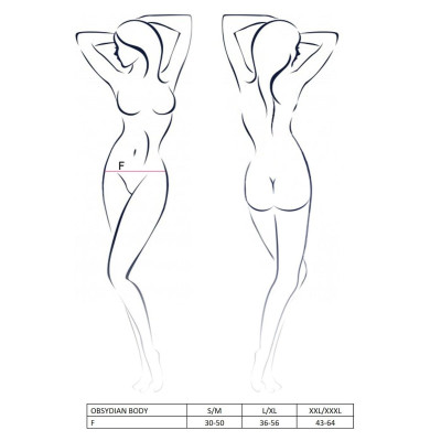 Еротичне боді монокіні OBSYDIAN BODY black S/M - Passion