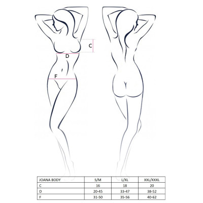 Еротичне боді монокіні плаття латекс JOANA BODY black S/M - Passion