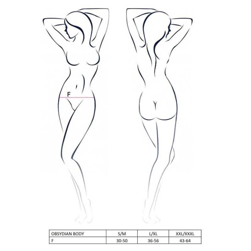 Еротичне боді монокіні OBSYDIAN BODY black L/XL - Passion