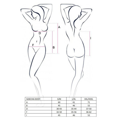 Еротичне боді сорочка SANCHIA BODY black L/XL - Passion