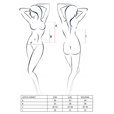 Корсет з пажами LOTUS CORSET cream L/XL - Passion Exclusive, трусики