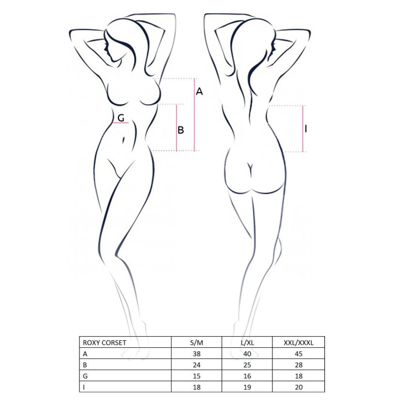 Корсет з пажами ROXY CORSET white L/XL - Passion Exclusive, трусики, шнурівка