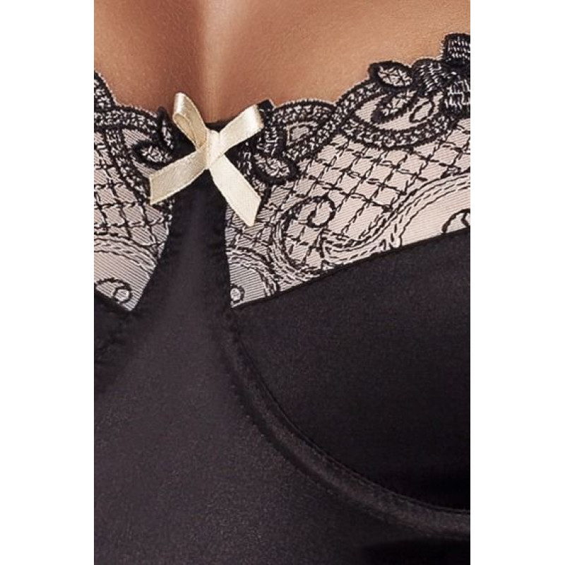 Корсет з пажами BRASILIANA CORSET black 6XL/7XL - Passion, стрінги
