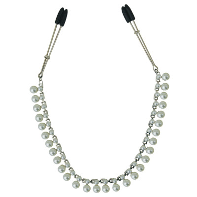 Прикраса ланцюжок з зажимами для сосків Sportsheets Midnight Pearl Chain Nipple Clips