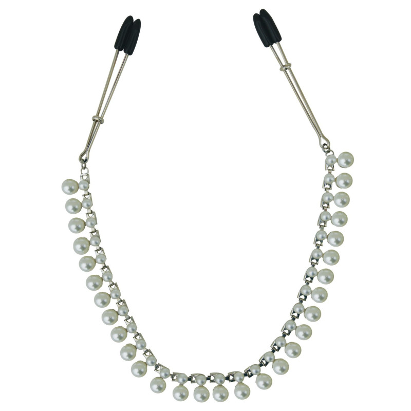 Прикраса ланцюжок з зажимами для сосків Sportsheets Midnight Pearl Chain Nipple Clips