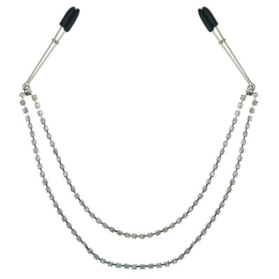 Прикраса ланцюжок з зажимами для сосків Sportsheets Midnight Bling Nipple Clips