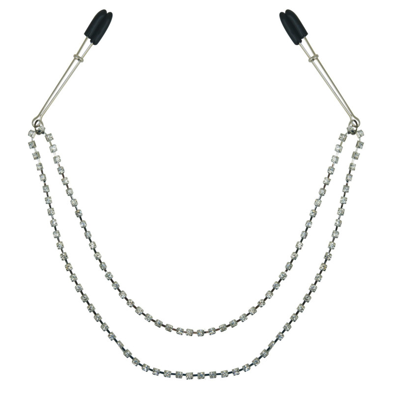Прикраса ланцюжок з зажимами для сосків Sportsheets Midnight Bling Nipple Clips