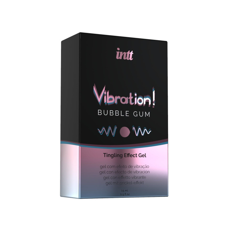 Рідкий вібратор Intt Vibration Bubble Gum Жуйка (15 мл) EXTRA GREEN, їстівний, зігріваючий ефект