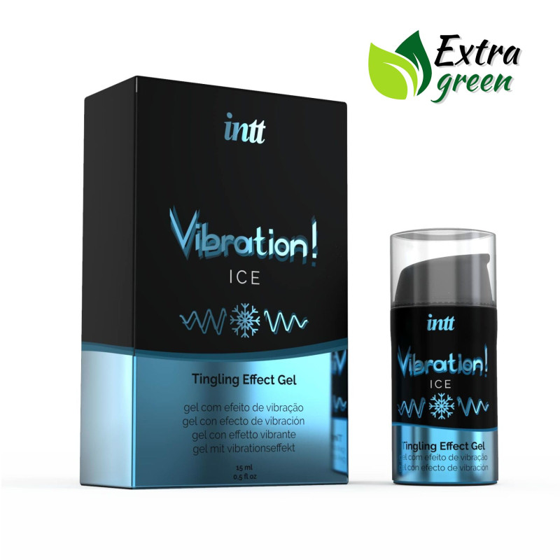 Рідкий вібратор Intt Vibration Ice (15 мл) EXTRA GREEN, їстівний, сильний охолоджуючий ефект