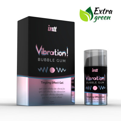 Рідкий вібратор Intt Vibration - Жуйка 15 мл EXTRA GREEN