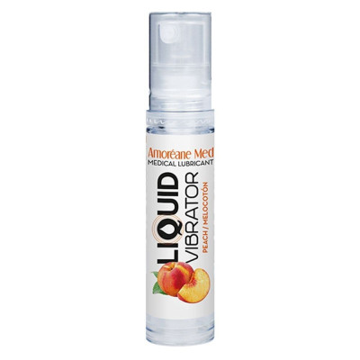 Лубрикант Amoreane Med Liquid Vibrator - Персик 10 мл, з вібрацією