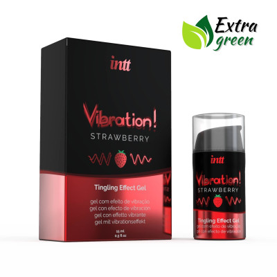 Рідкий вібратор Intt Vibration Strawberry 15 мл EXTRA GREEN