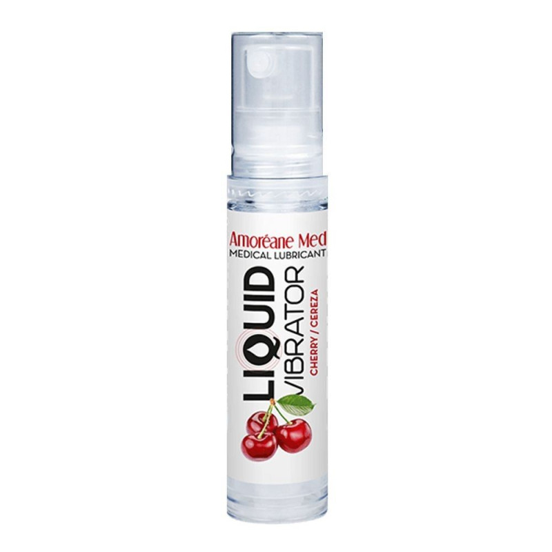 Лубрикант з легким ефектом вібрації Amoreane Med Liquid Vibrator Cherry (10 мл)