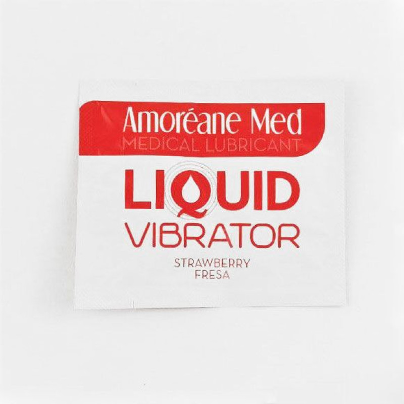 Пробник лубриканта з легким ефектом вібрації Amoreane Med Liquid Vibrator Полуниця (2 мл)