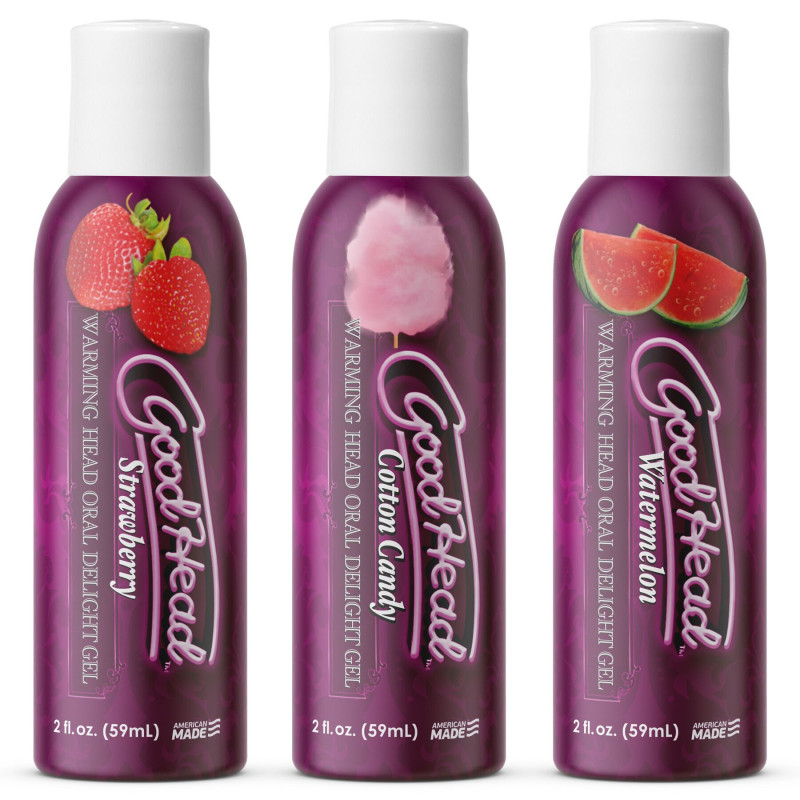 Розігріваючі гелі для орального сексу Doc Johnson GOODHEAD – WARMING HEAD (Полуниця, Солодка Вата, Кавун)