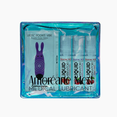 Набір з лубрикантів Amoreane Med (3х10мл) та вібропулі Adrien Lastic Purple