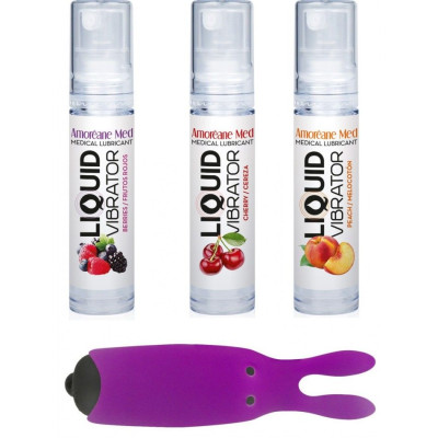 Набір з лубрикантів Amoreane Med (3х10мл) та вібропулі Adrien Lastic Purple
