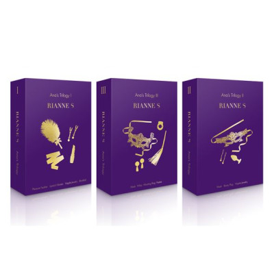 Подарунковий набір RIANNE S Ana's Trilogy Set III: ерекційне кільце, ажурна маска, пестіс, батіг