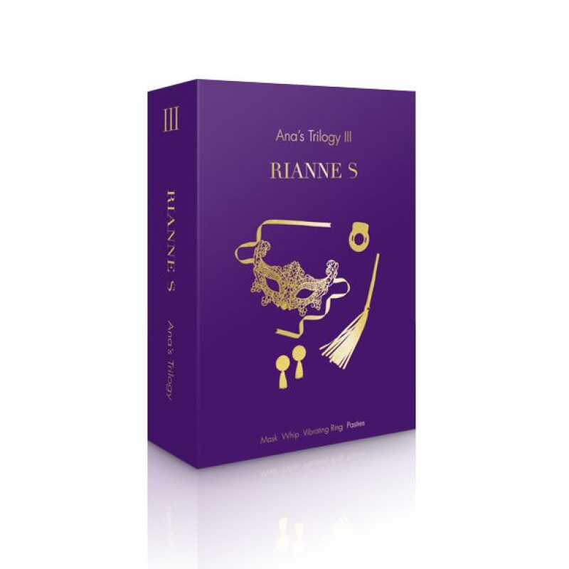 Подарунковий набір RIANNE S Ana's Trilogy Set III: ерекційне кільце, ажурна маска, пестіс, батіг