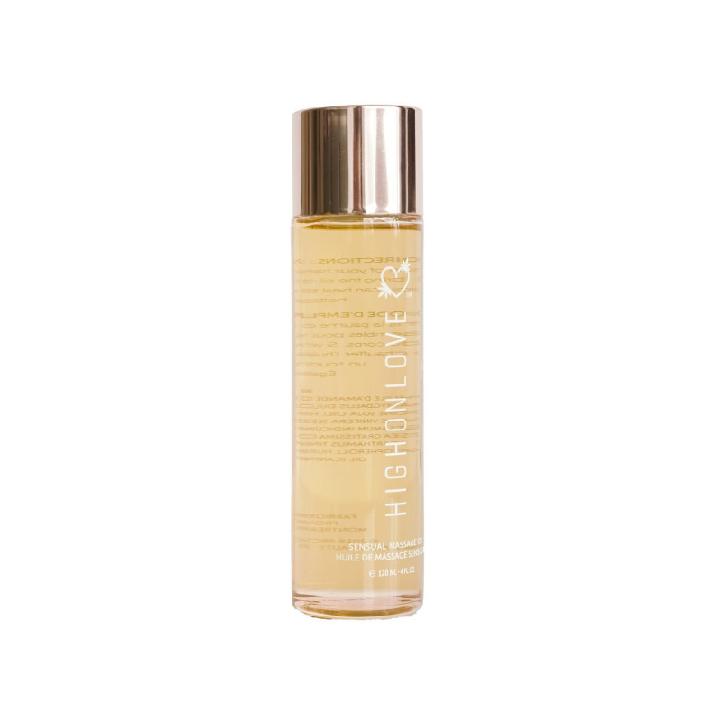 Масажне масло HighOnLove Massage Oil - Lychee Martini (120 мл) з маслом насіння конопель