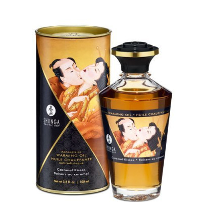 Їстівне розігріваюче масло Shunga Aphrodisiac Warming Oil - Карамельний поцілунок 100 мл