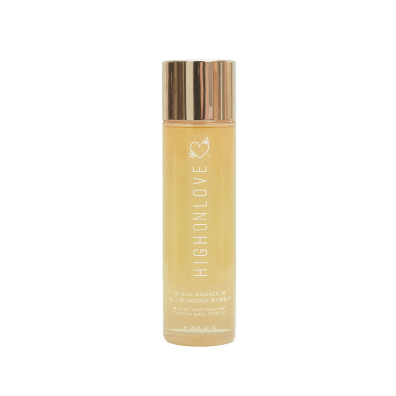 Масажне масло HighOnLove Massage Oil - Decadent White Шоколад (120 мл) з маслом насіння конопель