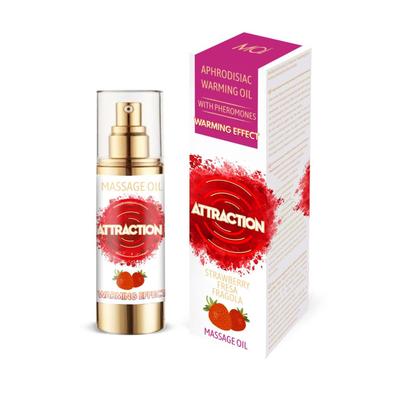 Розігріваюче масажне масло з феромонами MAI PHEROMON MASSAGE OIL - Полуниця (30 мл)
