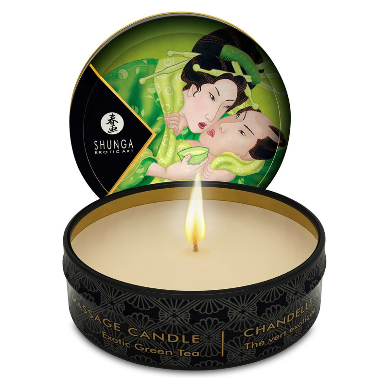 Масажна свічка Shunga Mini Massage Candle - Зелений Чай (30 мл) з афродизіаками