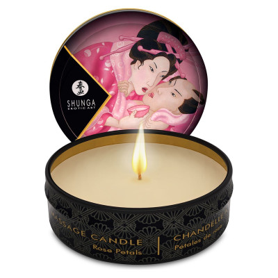 Масажна свічка Shunga Mini Massage Candle - Пелюстки Троянд 30 мл