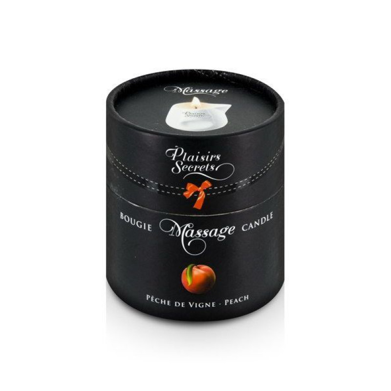 Масажная свічка Plaisirs Secrets Peach (80 мл) (невелике пошкодження пакування)