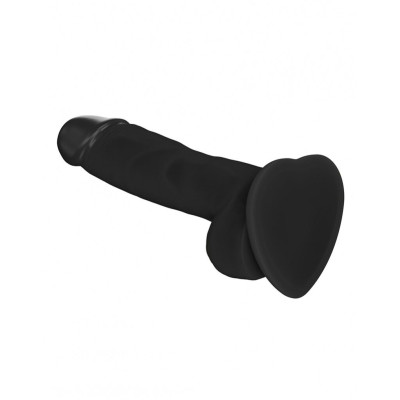 Реалистичный фаллоимитатор Strap-On-Me SOFT REALISTIC DILDO Black - Size M (мятая упаковка)