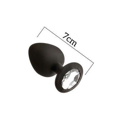 Анальна пробка з кристалом MAI Attraction Toys №47 Black (м'ята упаковка)