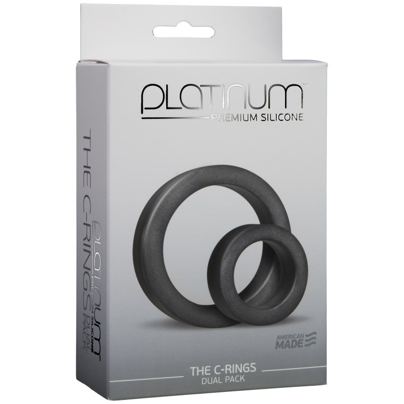 Набір ерекційних кілець Doc Johnson Platinum Premium Silicone The C-Rings Charcoal (пом'ята упаковка)