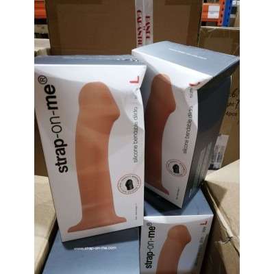 Насадка для страпона Strap-On-Me Dual Density Dildo Flesh L (пом'ята упаковка)