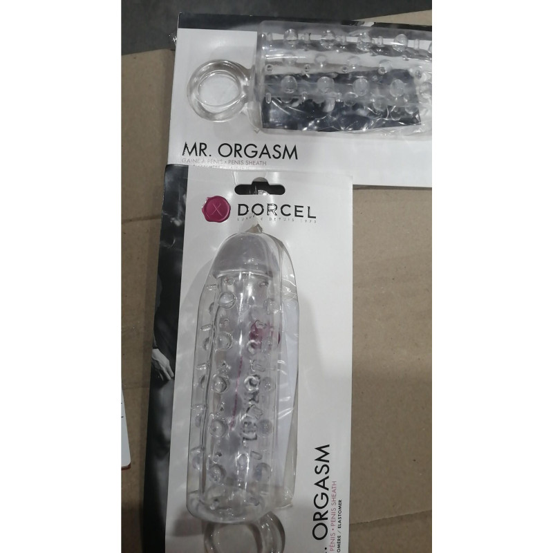 Насадка на член Dorcel Mr. Orgasm з кільцем для мошонки, ультрастимулюючий рельєф (пом'ята упаковка)
