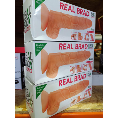 Фалоімітатор з рухомою крайньою плоттю Real Body - Real Brad (зіпсована упаковка)
