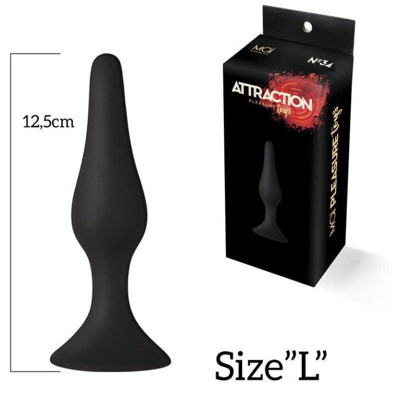 Анальна пробка на присосці MAI Attraction Toys №34 Black (пом'ята упаковка)