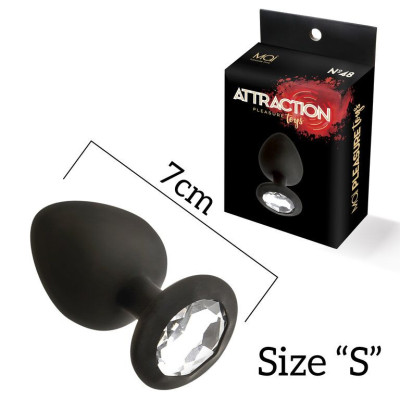 Анальна пробка з кристалом MAI Attraction Toys №47 Black (м'ята упаковка)
