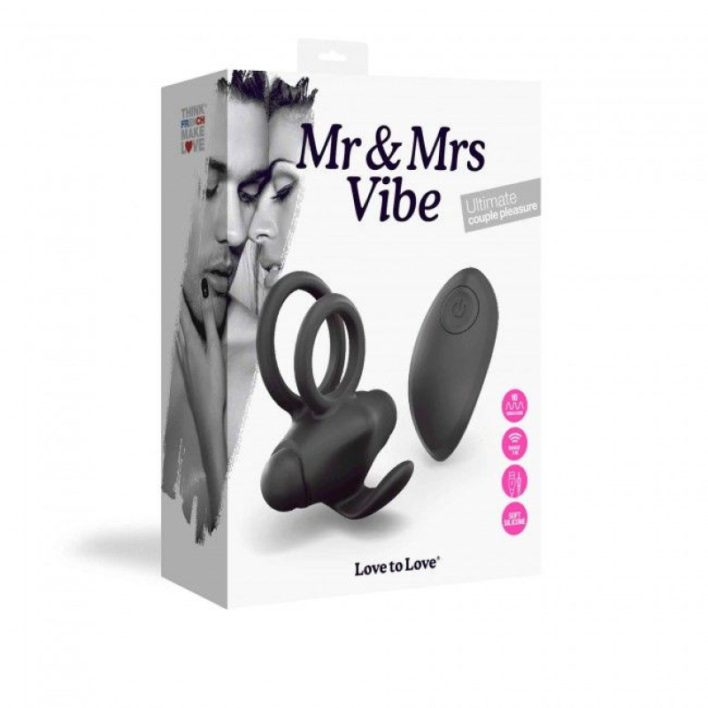 Ерекційне виброкільце Love To Love Mr & Mrs VIBE з пультом д/у (пом'ята упаковка)