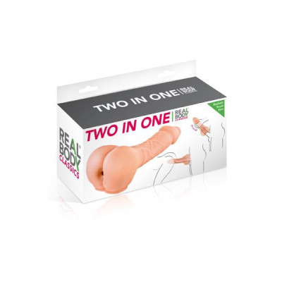 Насадка на член - мастурбатор 2 в 1 Real Body - Two In One (надірвана упаковка)