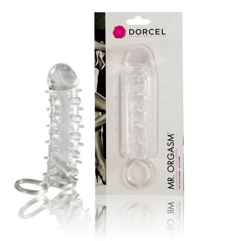 Насадка на член Dorcel Mr. Orgasm з кільцем для мошонки, ультрастимулюючий рельєф (пом'ята упаковка)