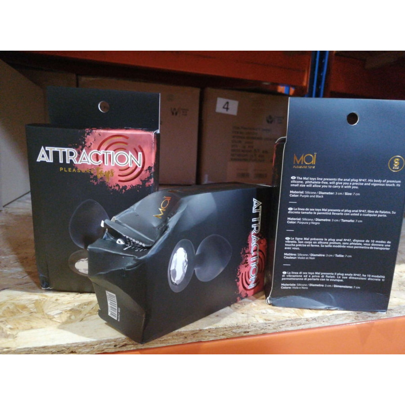 Анальна пробка з кристалом MAI Attraction Toys №47 Black (м'ята упаковка)