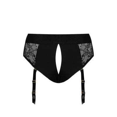Мереживні труси для страпона з підв'язками для панчіх Strap-On-Me DIVA HARNESS - M (пом'ята упаковка)