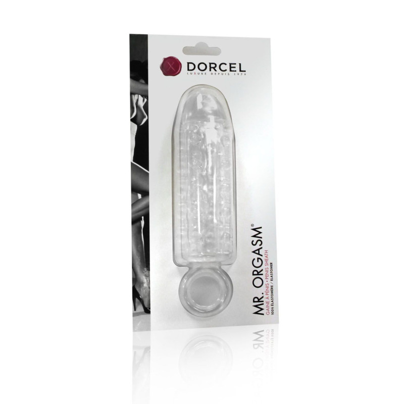 Насадка на член Dorcel Mr. Orgasm з кільцем для мошонки, ультрастимулюючий рельєф (пом'ята упаковка)