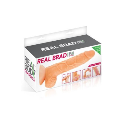 Фалоімітатор з рухомою крайньою плоттю Real Body - Real Brad (зіпсована упаковка)